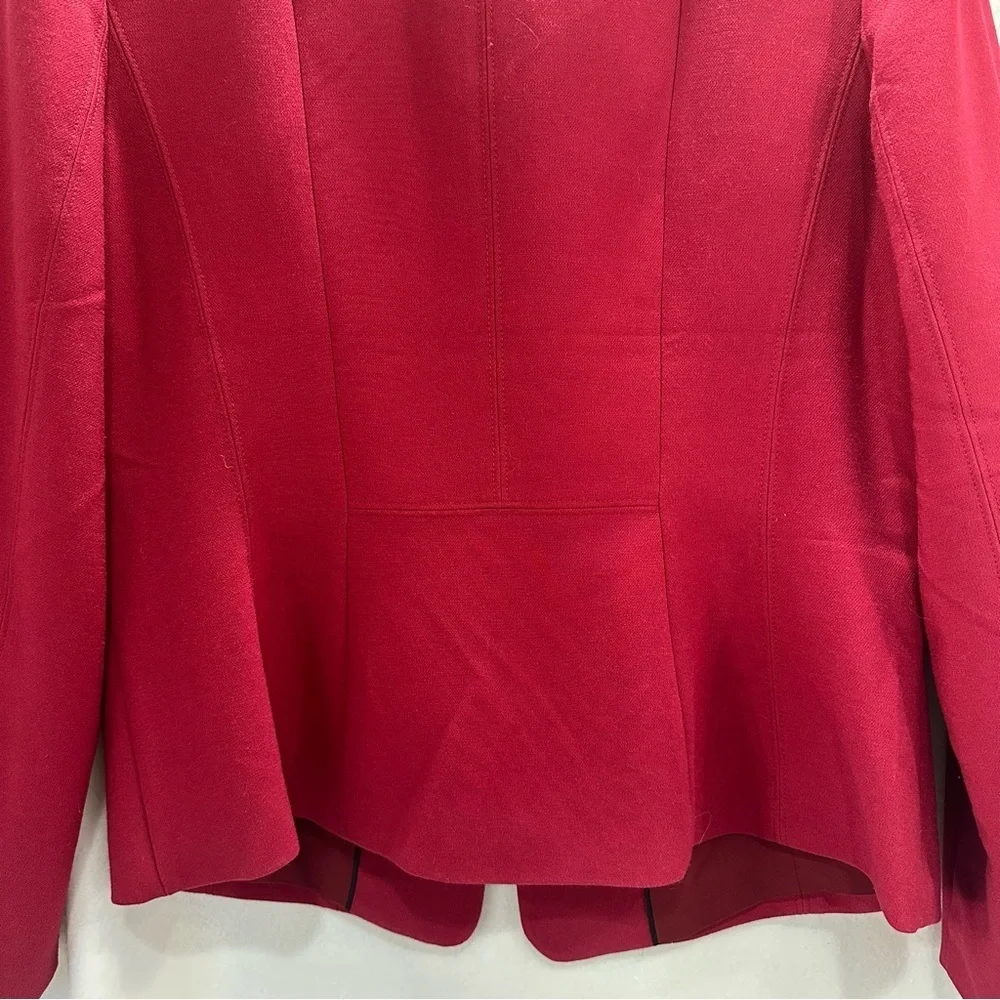 White House Black Market Empress Red Blazer Tailored Fashion Suit Jacket 14 NWT